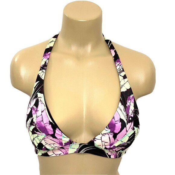 Victoria's Secret Triangle Bikini Top Womens size Medium Padded Swim Top Black - Picture 1 of 8